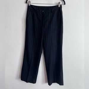 Akris Punto Navy Blue Striped Wool Blend  Straight leg trousers